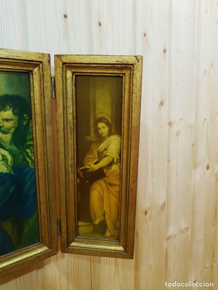 Arte: TRIPTICO RELIGIOSO LAMINA VIRGEN CON NI&Ntilde;O REF LB - Foto 4