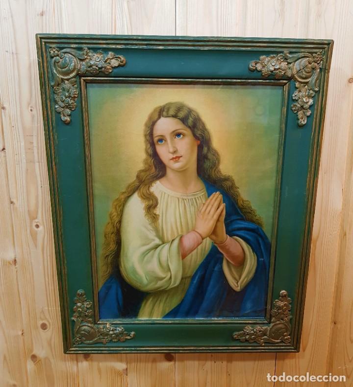 Arte: -CUADRO ANTIGUO VIRGEN - Foto 1