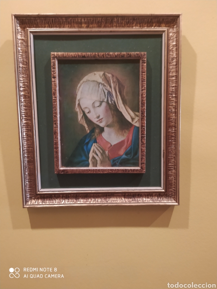 Arte: Cuadro Antiguo de la Virgen Orando - Foto 2