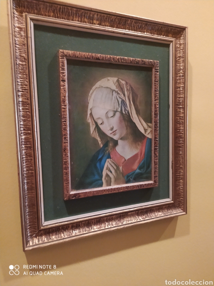 Arte: Cuadro Antiguo de la Virgen Orando - Foto 3