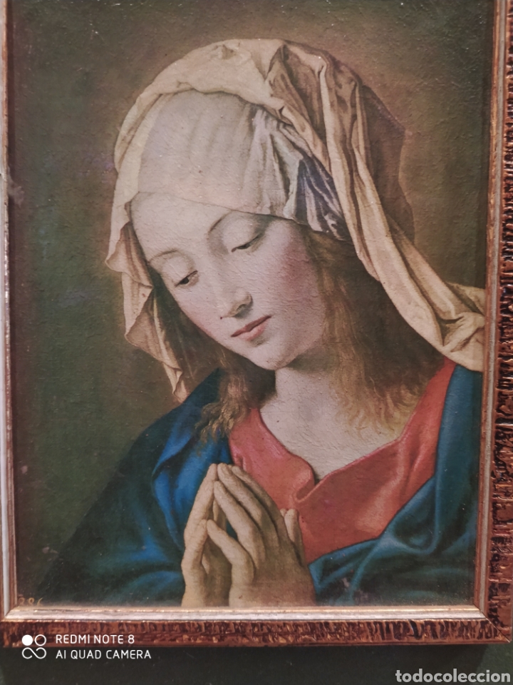 Arte: Cuadro Antiguo de la Virgen Orando - Foto 7