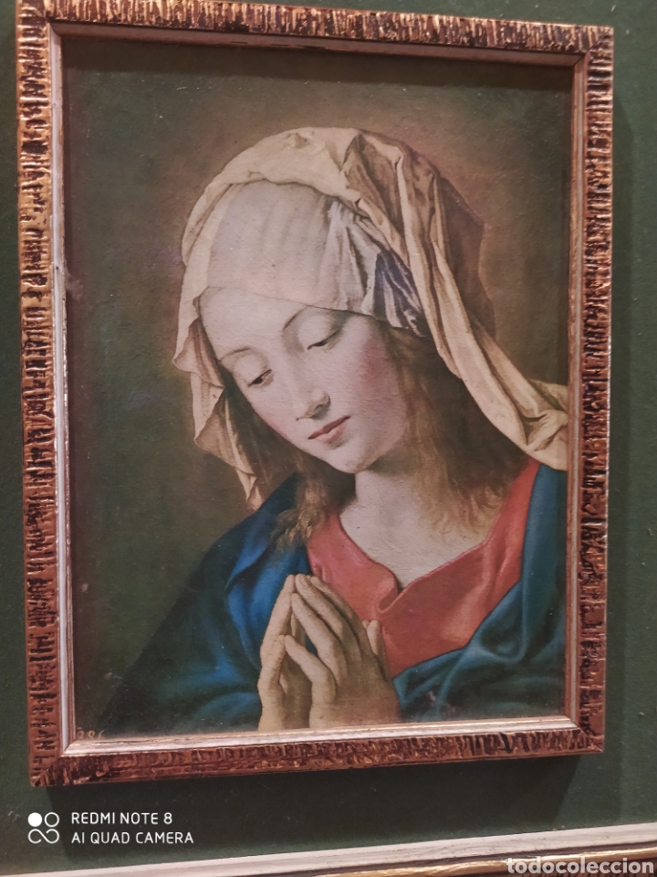 Arte: Cuadro Antiguo de la Virgen Orando - Foto 8