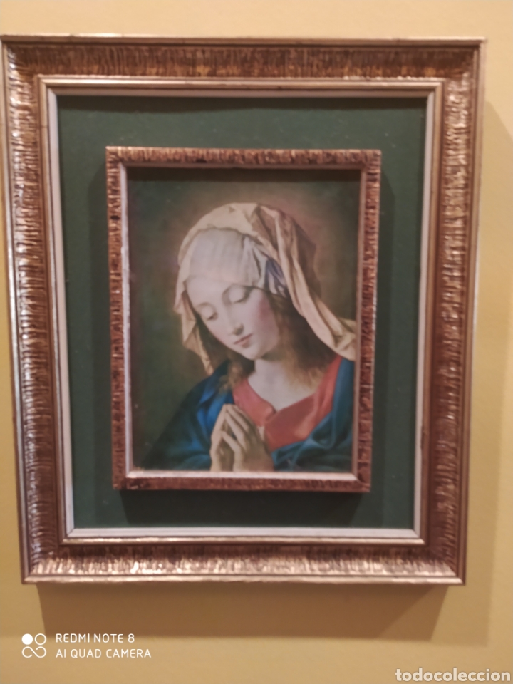 Arte: Cuadro Antiguo de la Virgen Orando - Foto 1