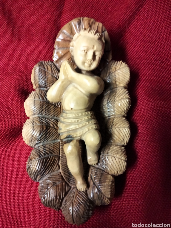 Arte: TALLA DE MADERA NI&Ntilde;O JESUS - Foto 1