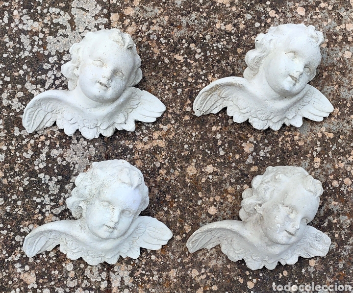 Arte: 4 Querubes de pasta-madera - Foto 1