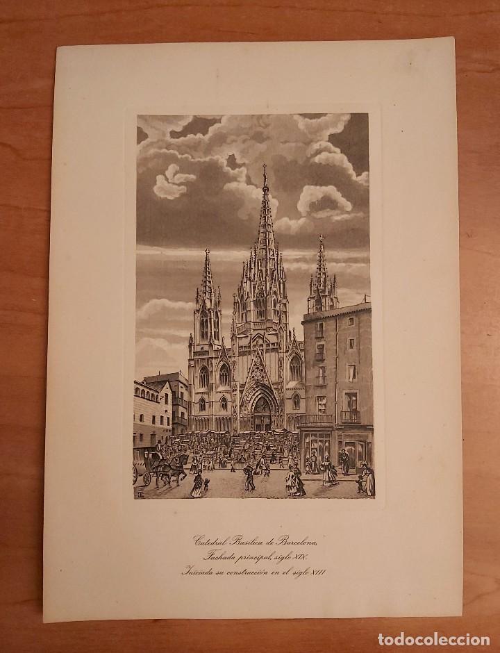 Arte: GRABADO CATEDRAL DE BARCELONA - Foto 1