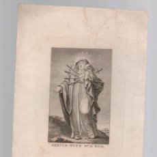 Arte: GRABADO RELIGIOSO VIRGEN DE LOS DOLORES. SERVUS TUUS SUM EGO. AÑO 1819. Lote 364012301