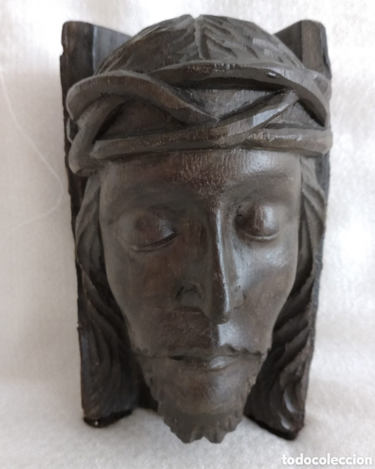 Arte: Antiguo Busto Cristo Madera. - Foto 1