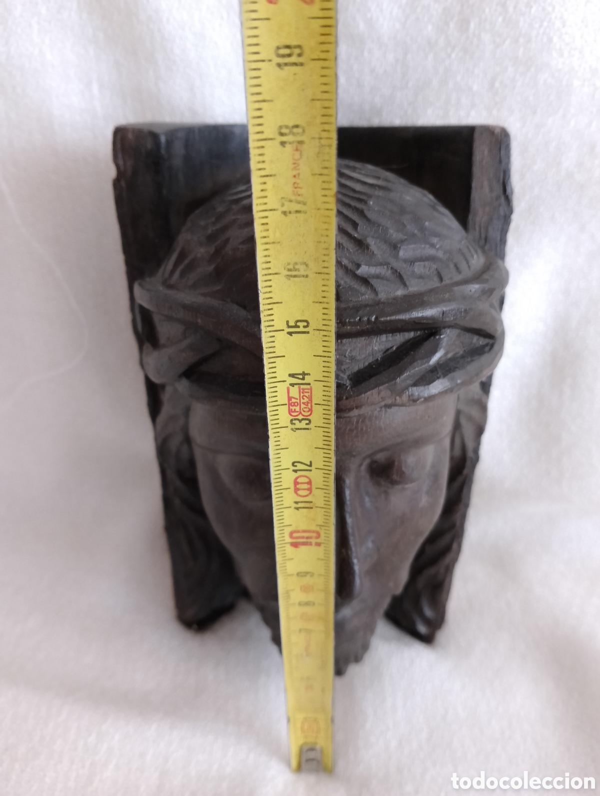 Arte: Antiguo Busto Cristo Madera. - Foto 6