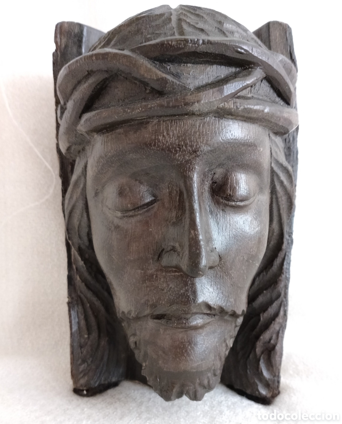 Arte: Antiguo Busto Cristo Madera. - Foto 11