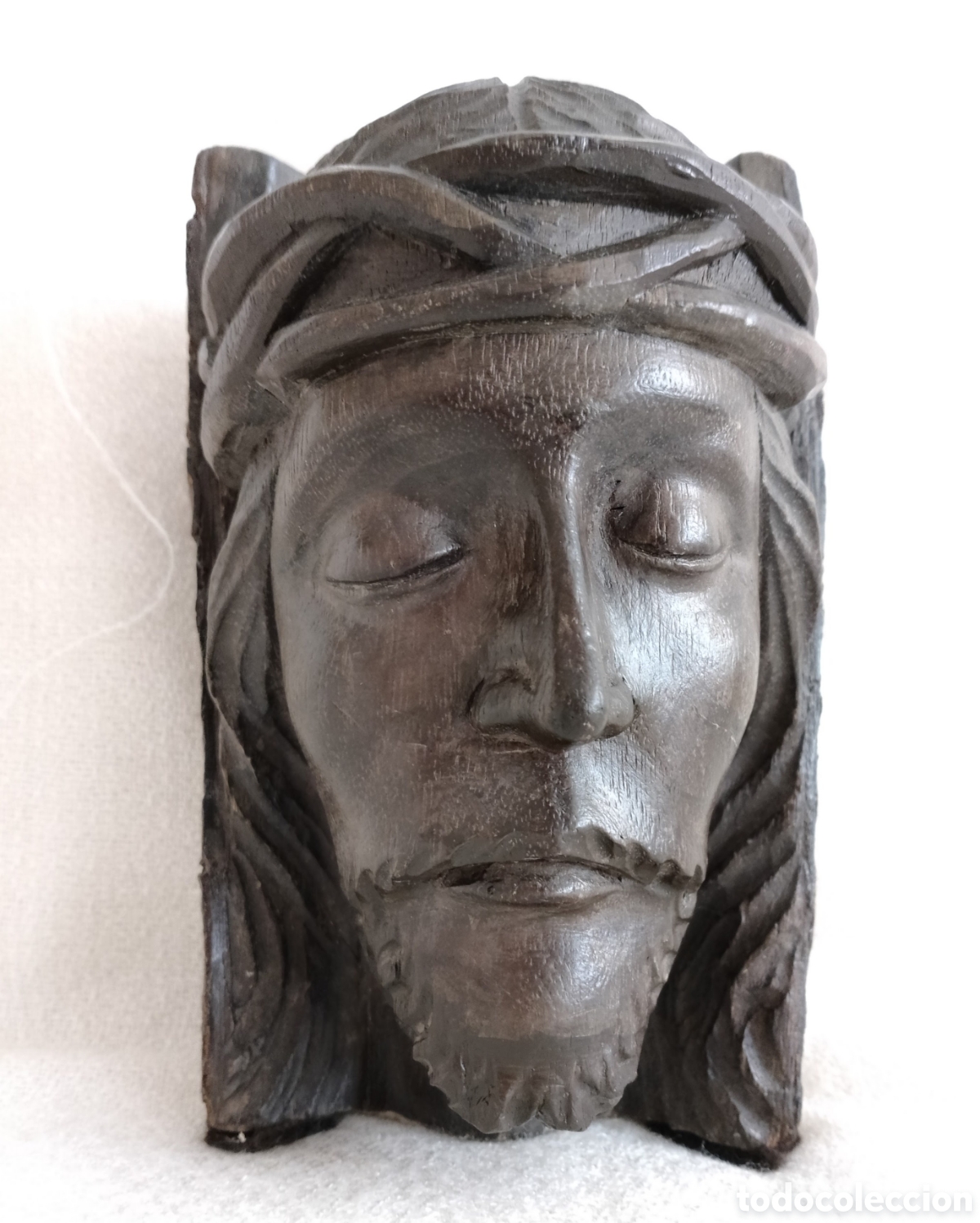 Arte: Antiguo Busto Cristo Madera. - Foto 12