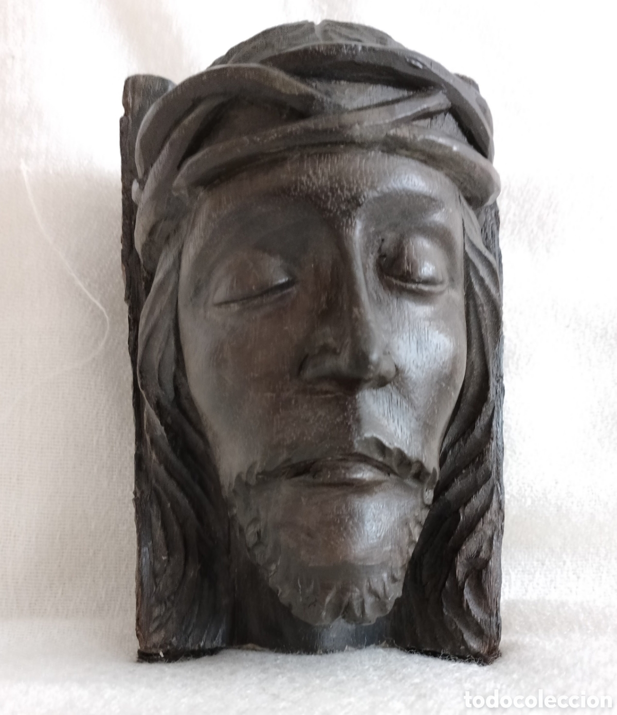 Arte: Antiguo Busto Cristo Madera. - Foto 14
