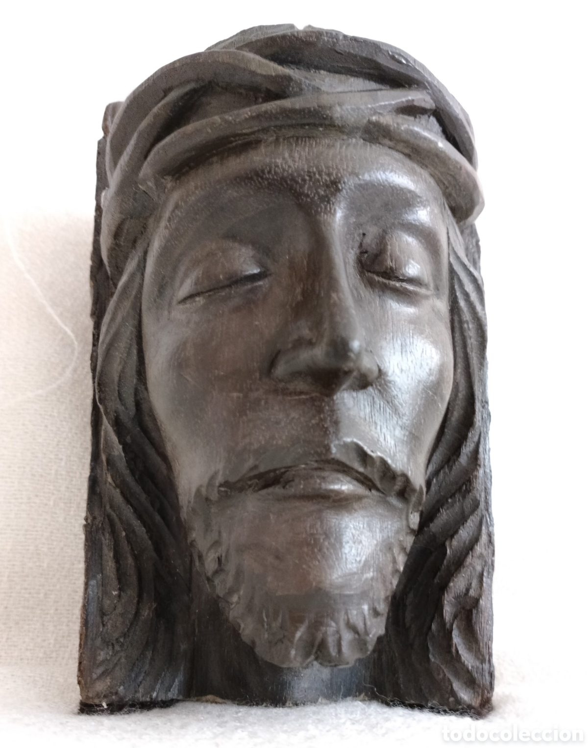Arte: Antiguo Busto Cristo Madera. - Foto 16
