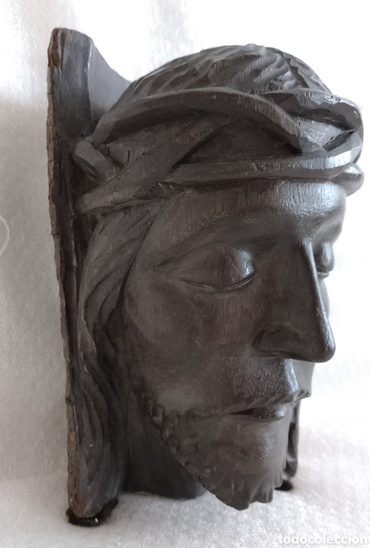 Arte: Antiguo Busto Cristo Madera. - Foto 5