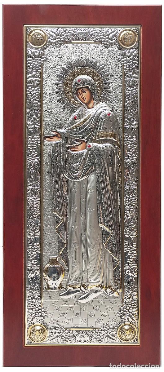Arte: VIRGEN ICONO DE PLATA Y ORO - Foto 1