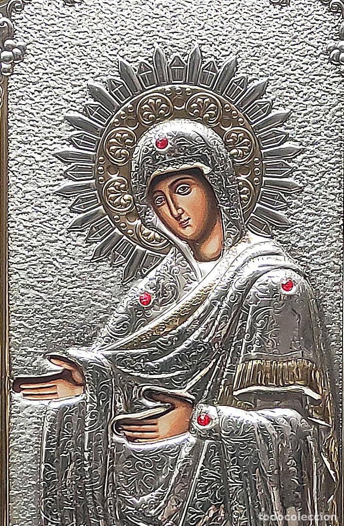 Arte: VIRGEN ICONO DE PLATA Y ORO - Foto 2