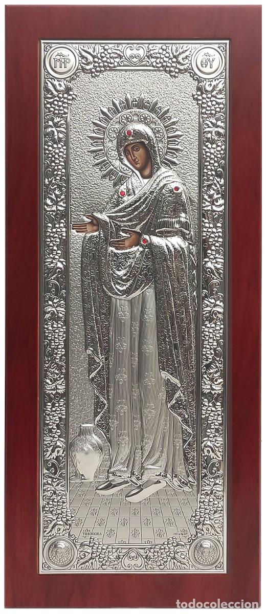 Arte: VIRGEN ICONO DE PLATA - Foto 1