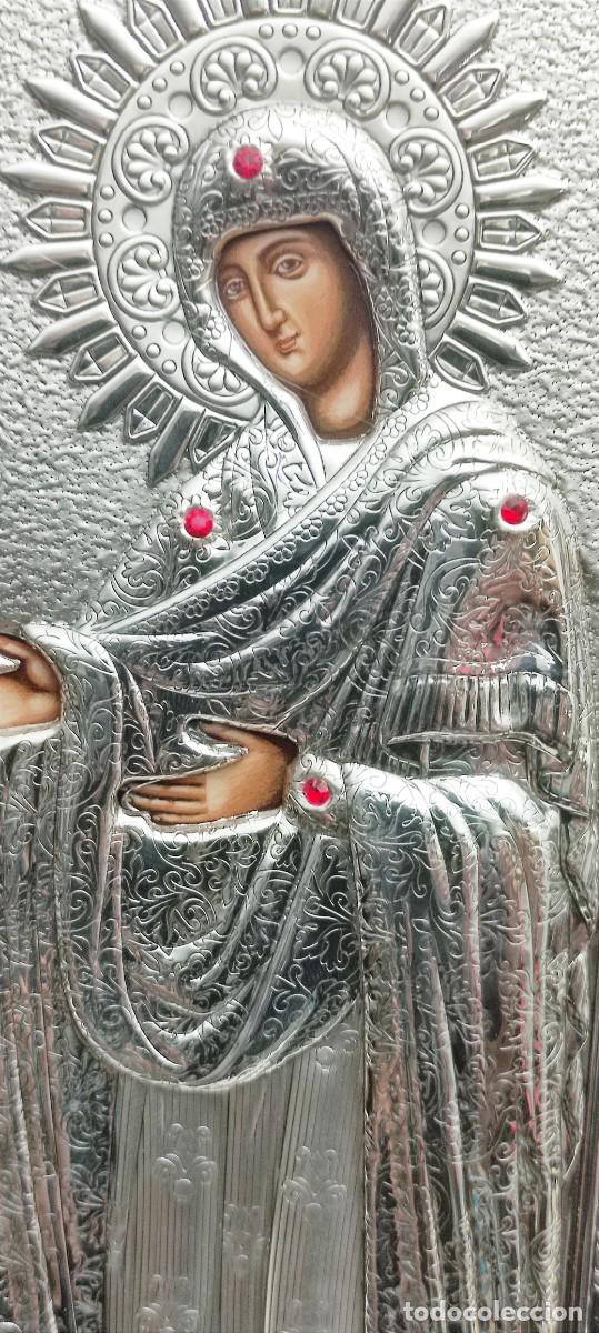 Arte: VIRGEN ICONO DE PLATA - Foto 2