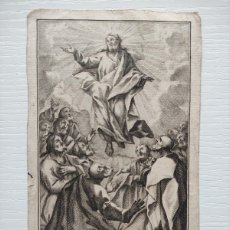 Arte: ANTIGUO GRABADO SIGLO XVIII ESCENA RELIGIOSA JESUS Y 11 DISCIPULOS - HIPOLITO RICARTE - 1770 16X10