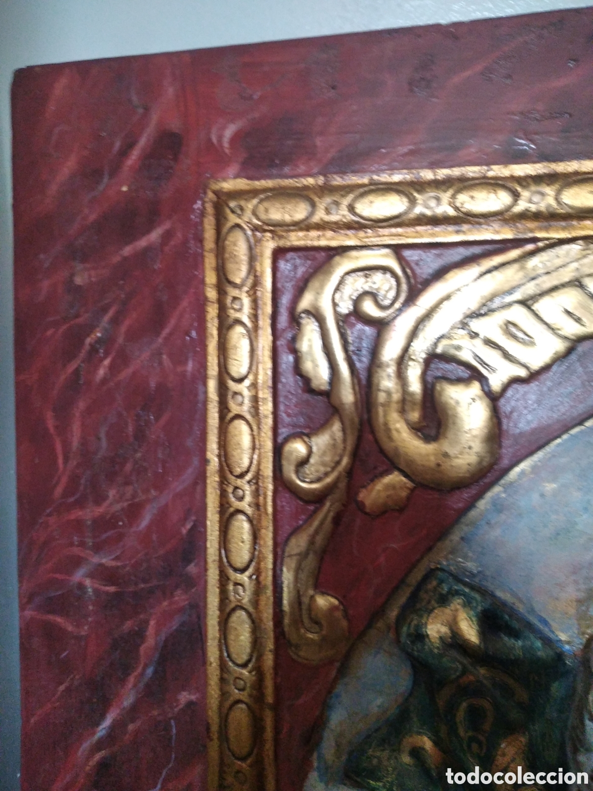 Arte: SAGRADO CORAZ&Oacute;N DE JES&Uacute;S RELIEVE TABLA - Foto 11