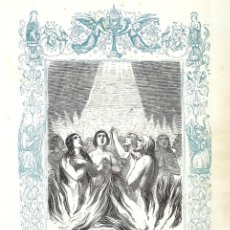 Arte: AÑO 1852 GRABADO RELIGIOSO - CONMEMORACIÓN DE LOS FIELES DIFUNTOS - AÑO CRISTIANO - 17 X 26 CM