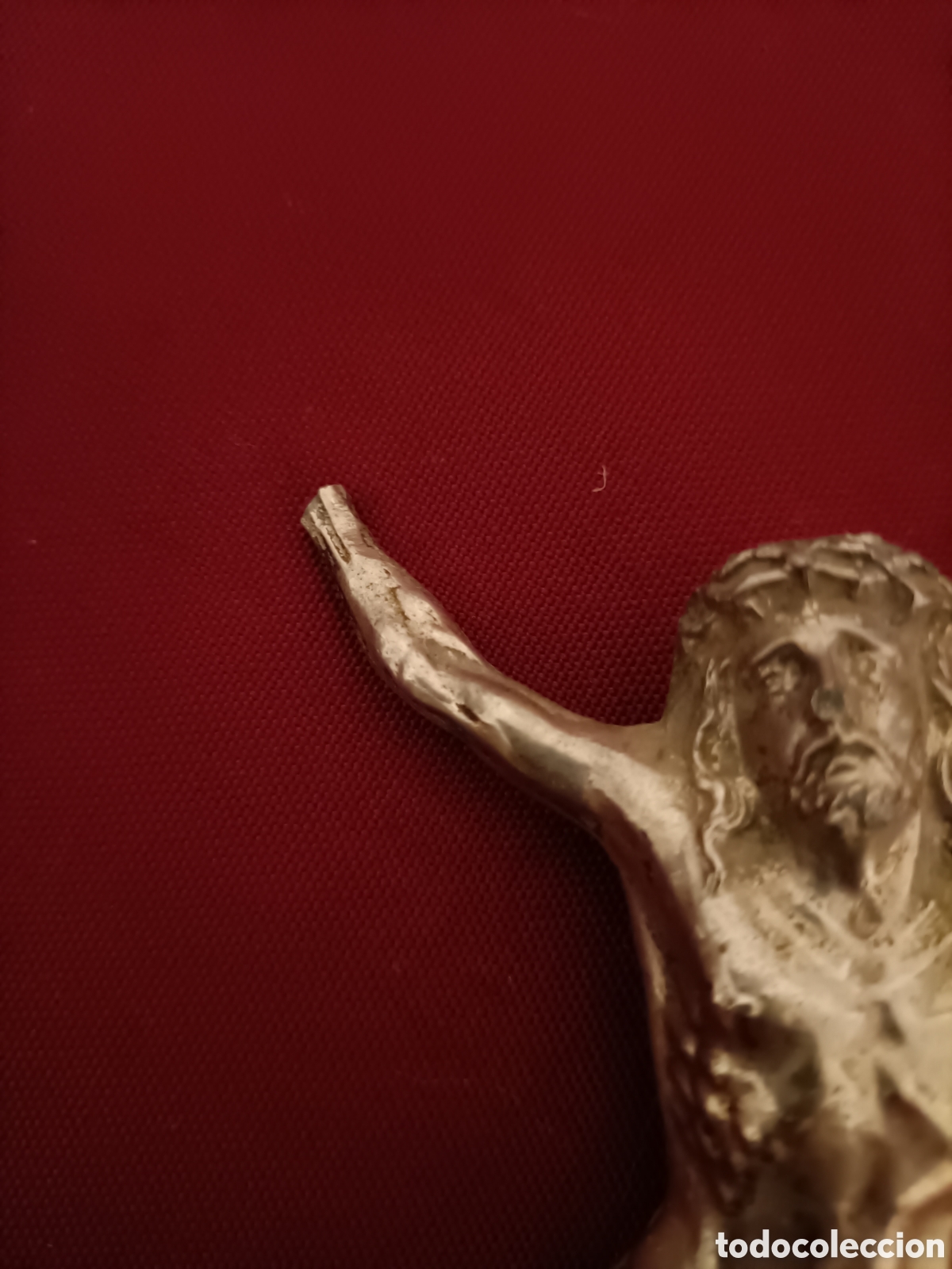 Arte: Cristo de calamina. 14 x 8 cms - Foto 2