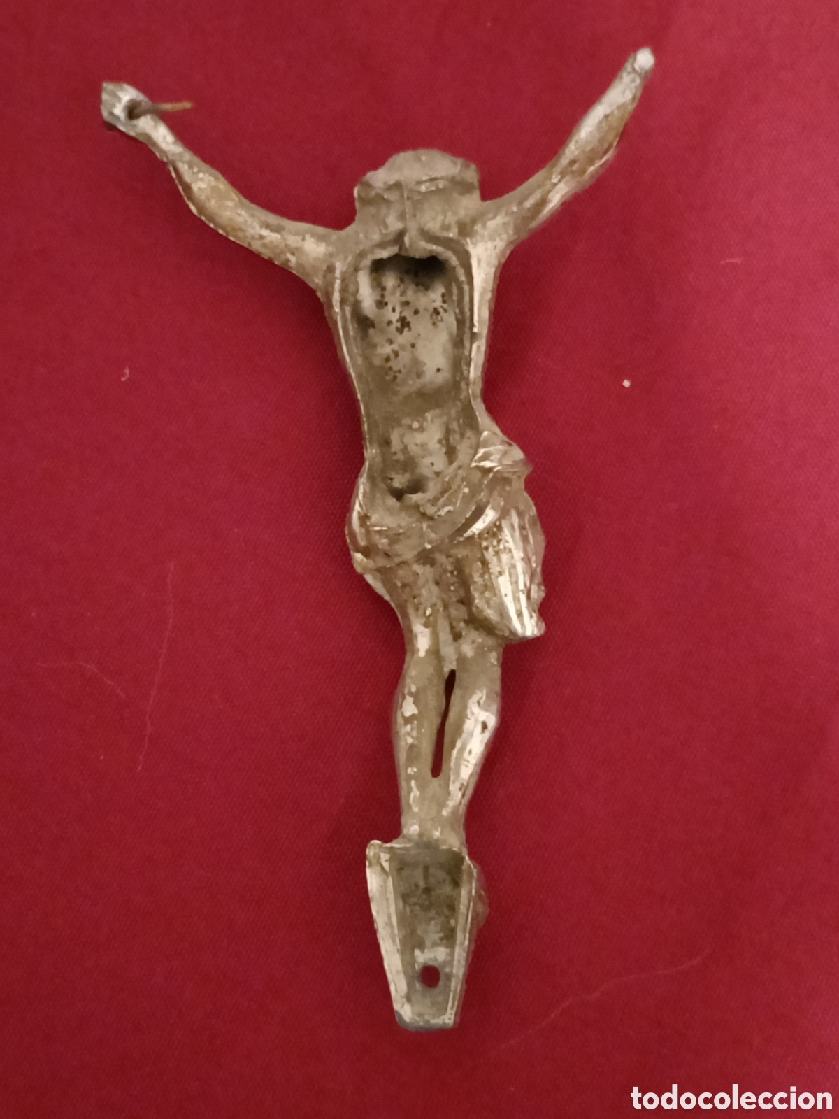 Arte: Cristo de calamina. 14 x 8 cms - Foto 3