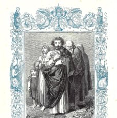 Arte: AÑO 1852 GRABADO RELIGIOSO - SAN SATURNINO Y COMPAÑEROS MÁRTIRES - AÑO CRISTIANO - 17 X 26 CM