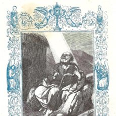 Arte: AÑO 1852 GRABADO RELIGIOSO - SAN JUAN CLÍMACO, ABAD - AÑO CRISTIANO - 17 X 26 CM