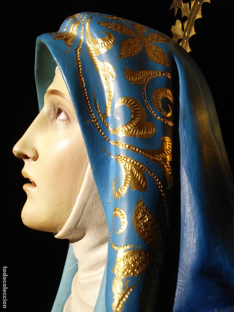 Arte: VIRGEN DOLOROSA DORADA AL ORO FINO GRANDES MEDIDAS