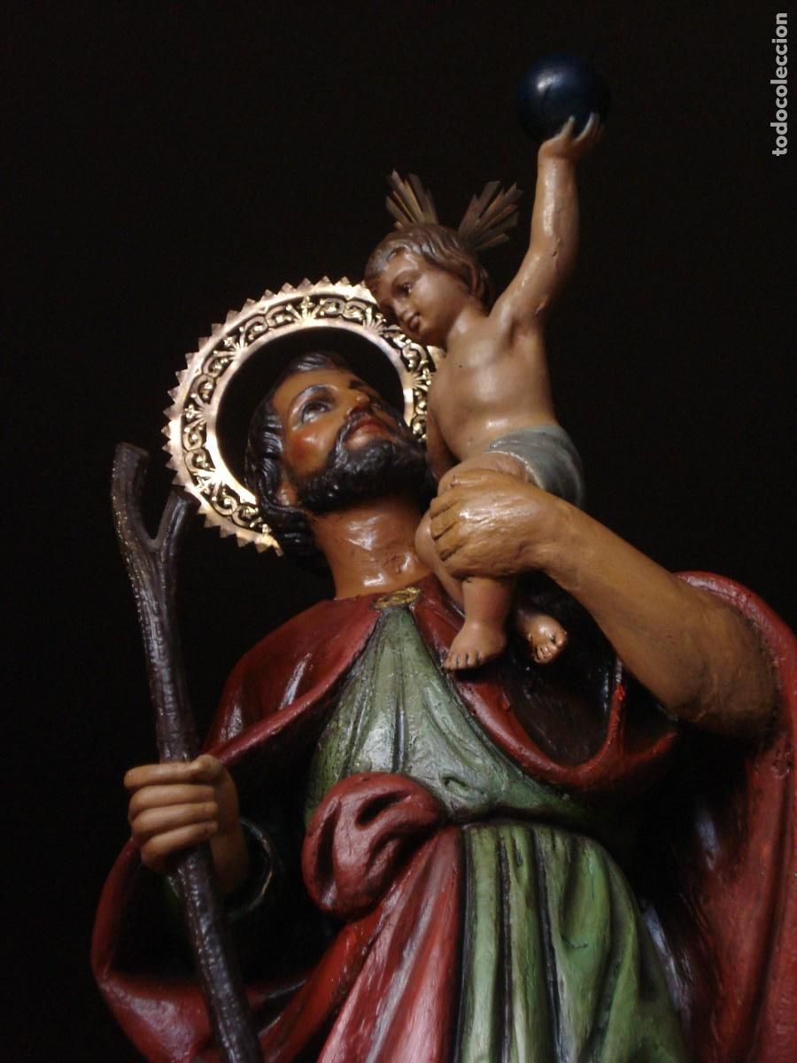 Arte: SAN CRIST&Oacute;BAL CON NI&Ntilde;O TALLA DE MADERA - Foto 9