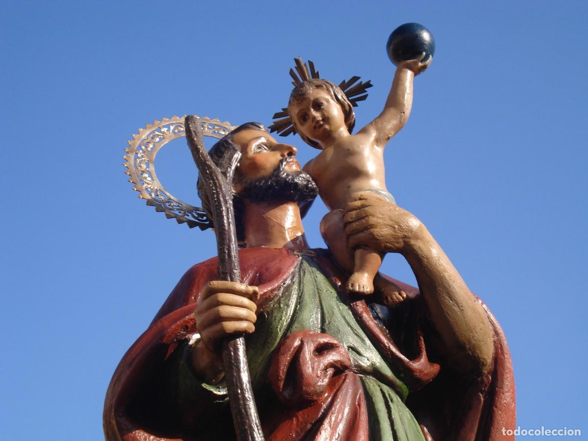 Arte: SAN CRIST&Oacute;BAL CON NI&Ntilde;O TALLA DE MADERA - Foto 4