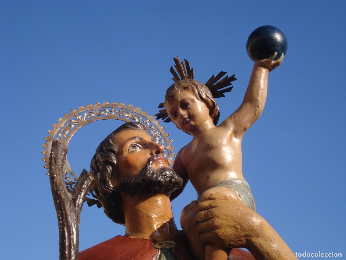 Arte: SAN CRIST&Oacute;BAL CON NI&Ntilde;O TALLA DE MADERA - Foto 7