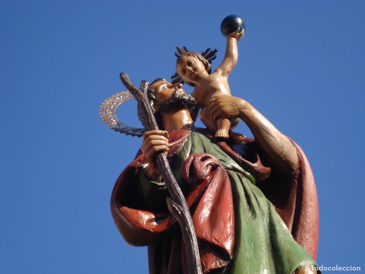 Arte: SAN CRIST&Oacute;BAL CON NI&Ntilde;O TALLA DE MADERA - Foto 5