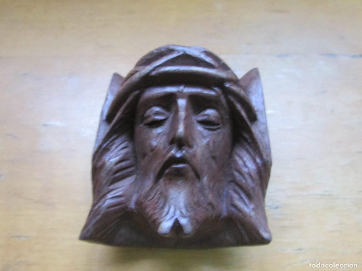Arte: Rostro de Cristo tallado en madera - Foto 1