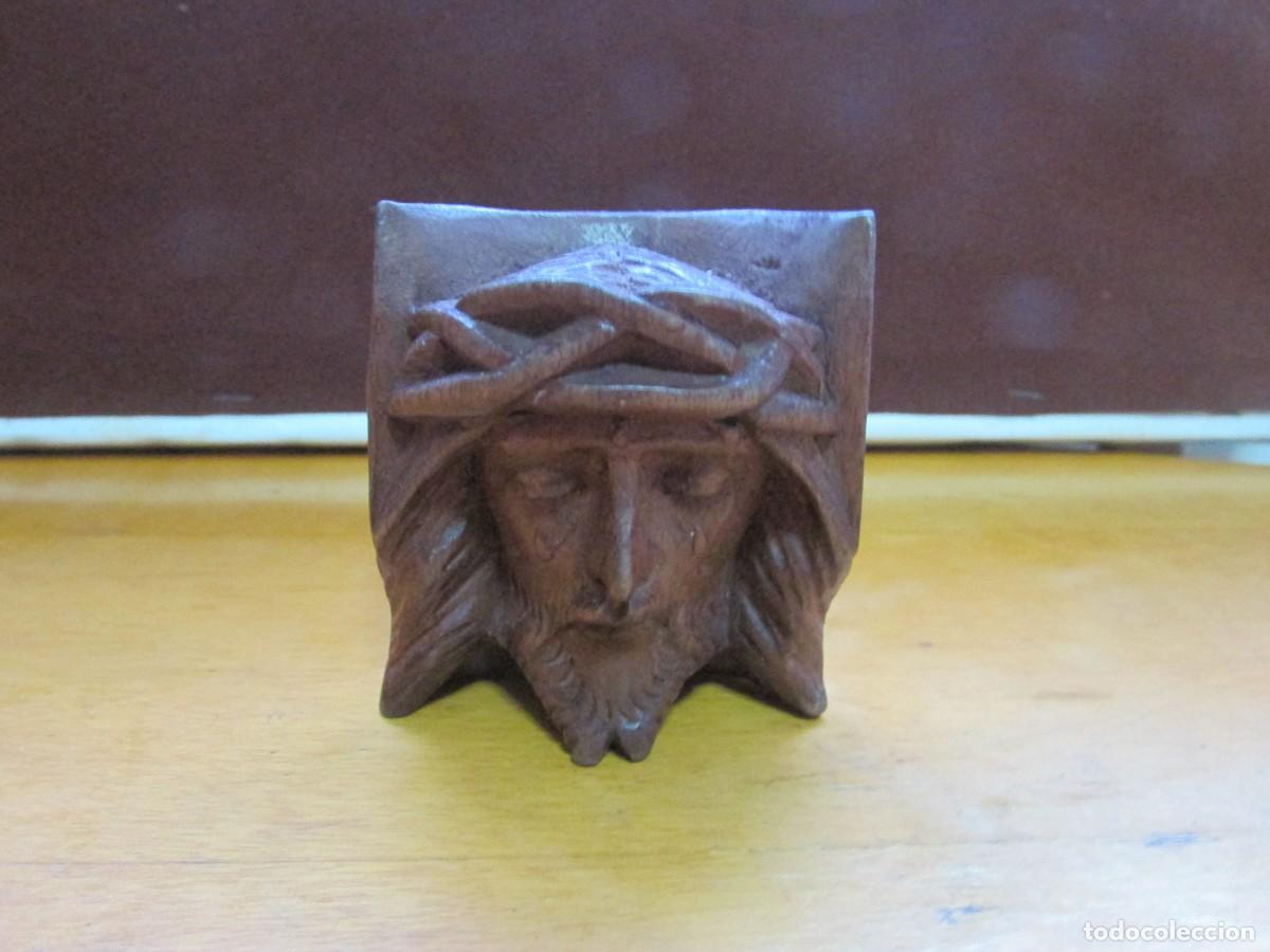 Arte: Rostro de Cristo tallado en madera - Foto 2