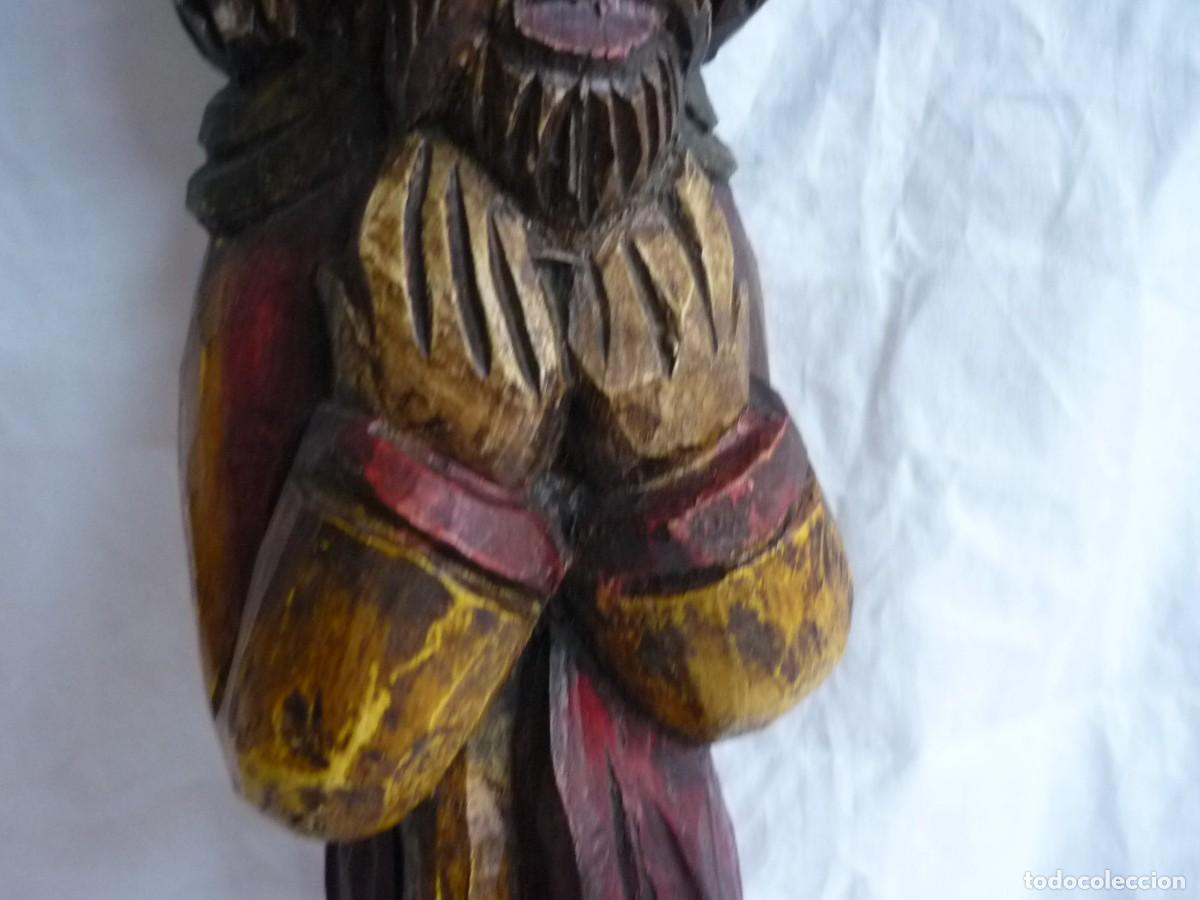 Arte: Talla de monje en madera policromada - Foto 4