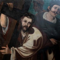 Arte: IMPORTANTE OLEO. CRISTO PORTANDO LA CRUZ, DEL SIGLO XVII / XVIII. GRAN CALIDAD. 120X99CM