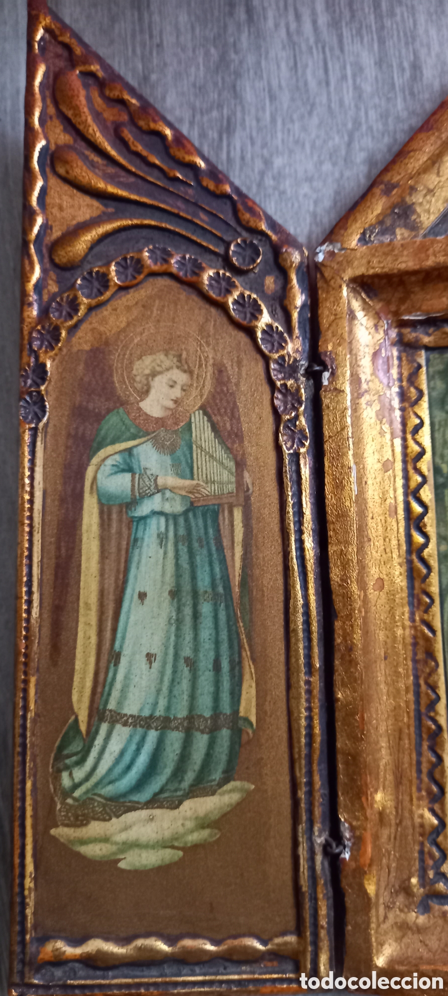 Arte: Antiguo triptico religioso - Foto 3