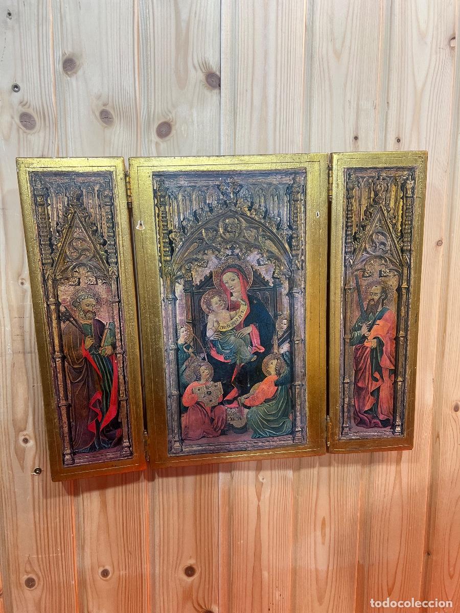 Arte: -TRIPTICO RELIGIOSO LAMINA TIPO ICONO - Foto 1
