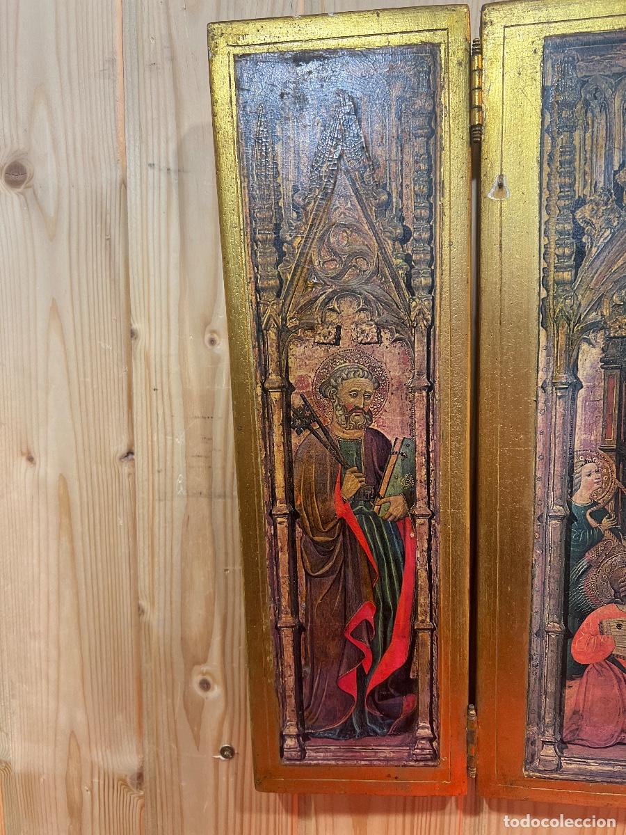 Arte: -TRIPTICO RELIGIOSO LAMINA TIPO ICONO - Foto 3
