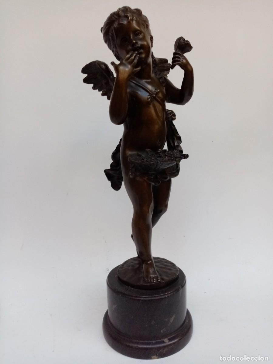 Arte: escultura de bronce-querubin- - Foto 1