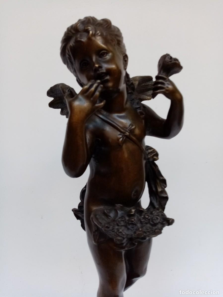 Arte: escultura de bronce-querubin- - Foto 2