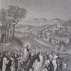 Arte: EMILE ROUARGUE. ENTRA JESUS EN TRIUNFO EN JERUSALEN. GRABADO. PARIS, 1858