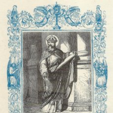 Arte: AÑO 1852 GRABADO RELIGIOSO - SAN DIONISIO, OBISPO Y CONFESOR - AÑO CRISTIANO - 17 X 26 CM