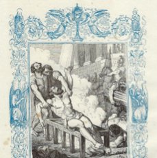 Arte: AÑO 1852 GRABADO RELIGIOSO - SAN ELEUTERIO, MÁRTIR - AÑO CRISTIANO - 17 X 26 CM