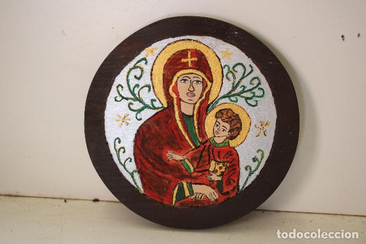 Arte: icono de madera pintado a mano - Foto 1