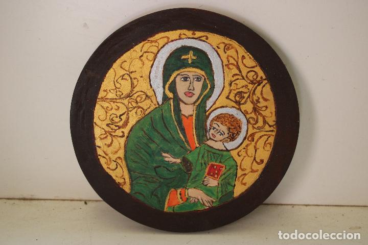 Arte: icono de madera pintado a mano - Foto 1