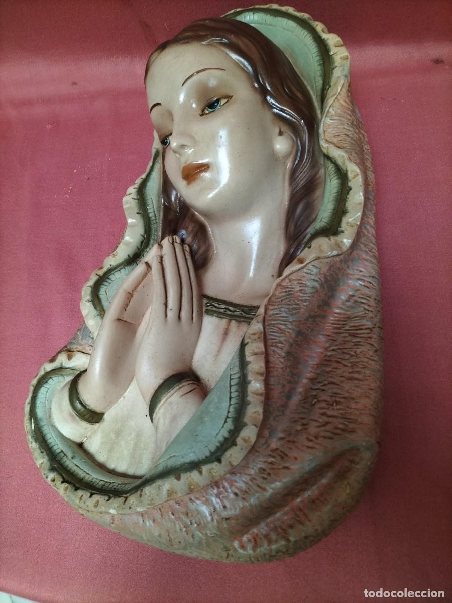 Arte: Virgen rezando de pasta blanca - Foto 2