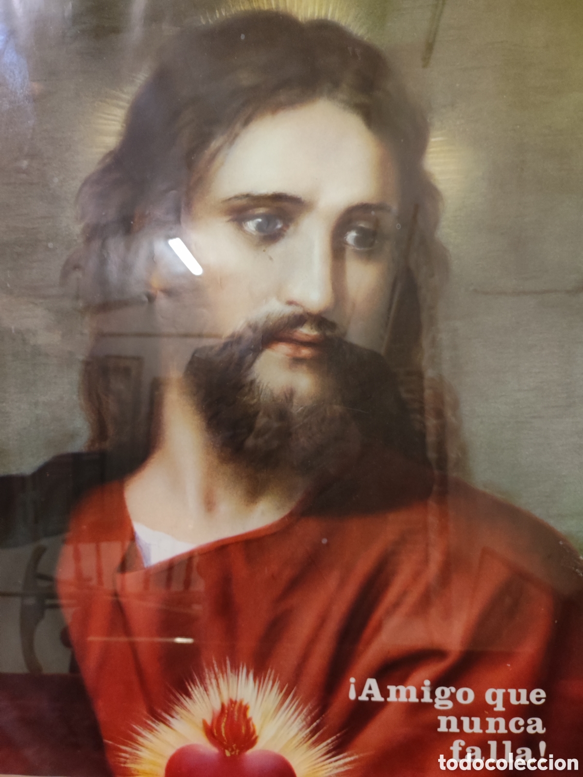 Arte: Estampa enmarcada coraz&oacute;n de Jes&uacute;s - Foto 2